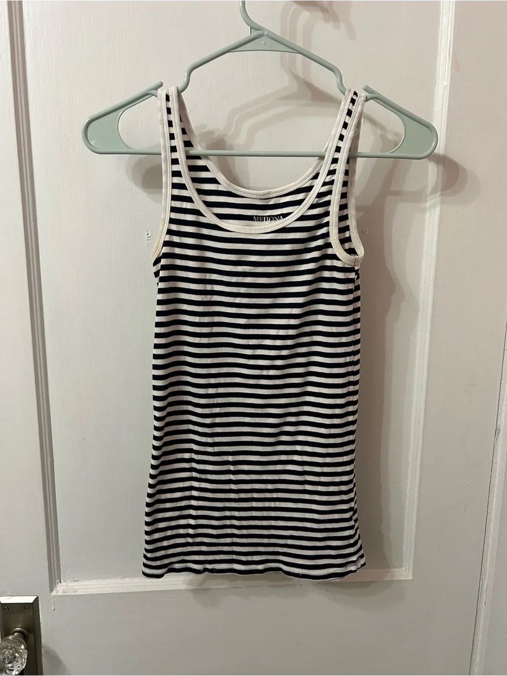 Merona Navy and White Striped Tank
